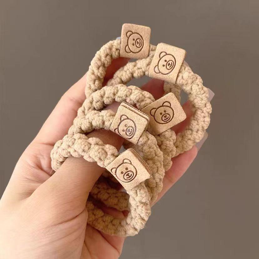 

Эластичная плюшевая резинка для волос с рисунком медведя