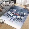 Patriots Players Flannel Printed Carpet, Home Sofa Decoration for Living Room & Bedroom, Non‑Slip Play Flannel Floor Mat for Game Room