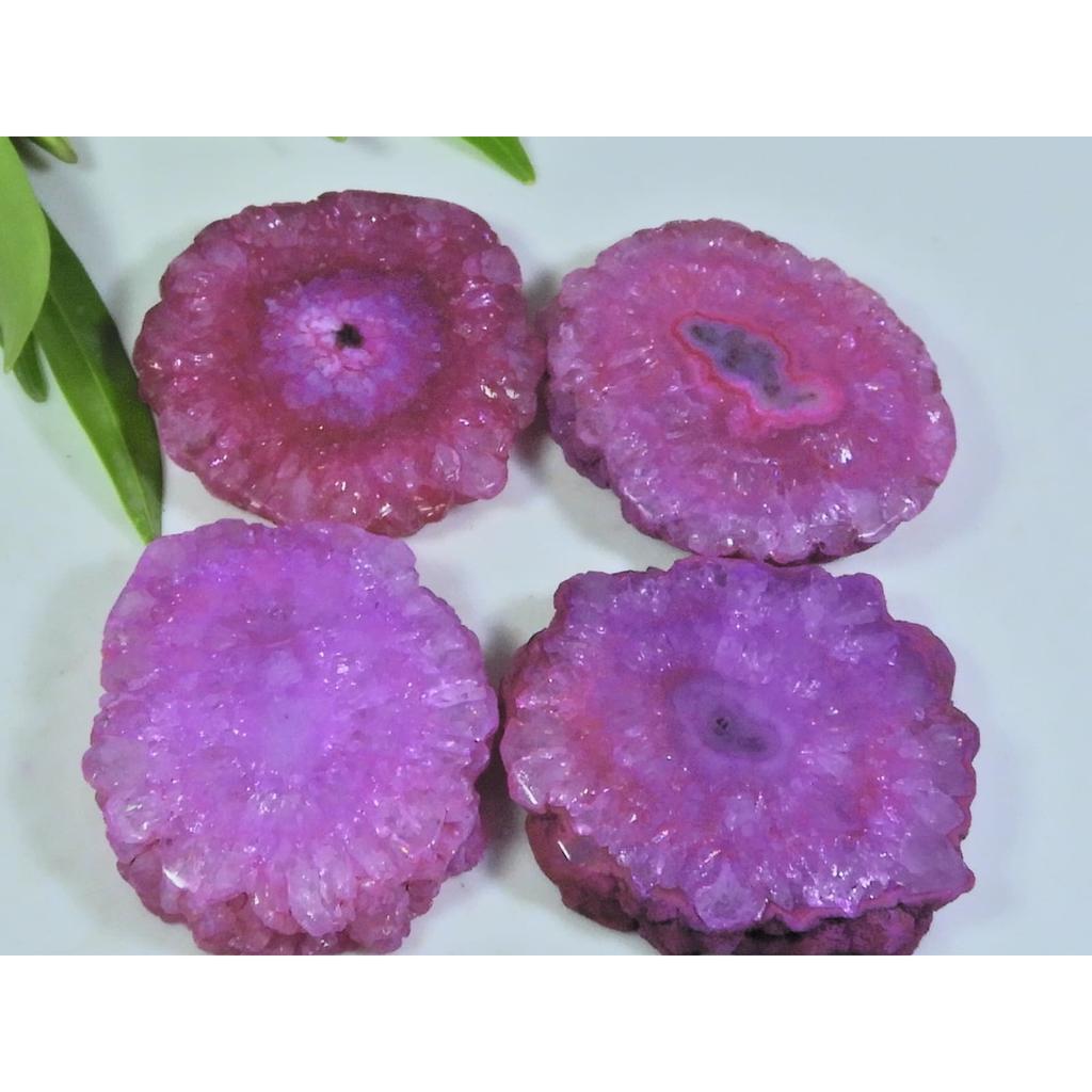 210Cts. Dyed Solar Durzy Agate 4Pcs Crystal Loose Gemstone Lot 28X33-29X33MM A-210