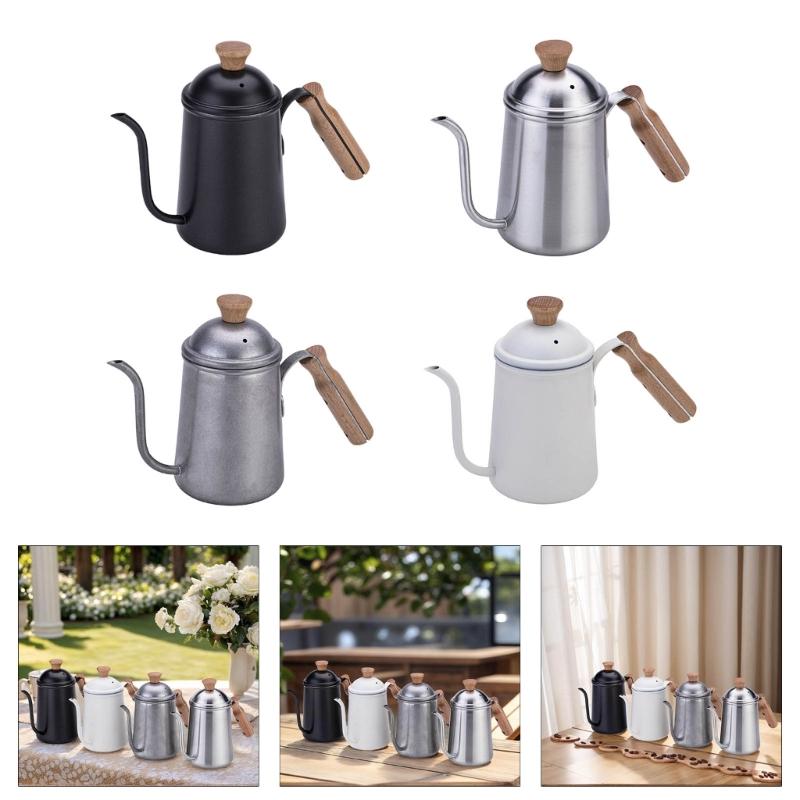 650ml Coffee Hand Brewing Pot Stainless Steels Pours Over Kettle Gooseneck Coffee Pot Kitchen Tool for Home Office