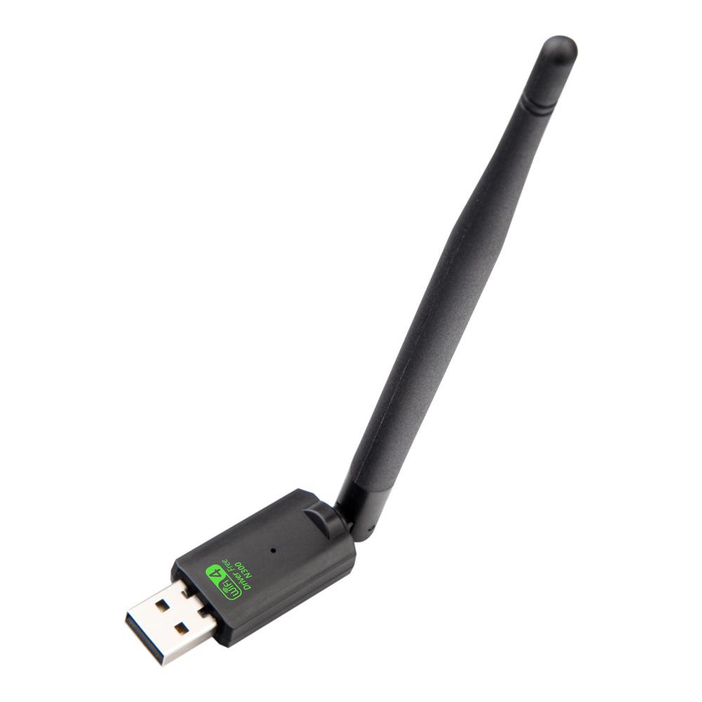 300M Wireless USB Network Adapter - Driver-Free WiFi Receiver/Transmitter with Antenna