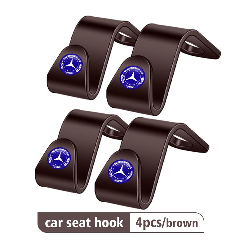 FA034pcs Car Rear Seat Hook Storage Hanger Organizer Accessories For Mercedes Benz W202 W212 W126 W140 W168 W177 CLS GLE GLC GLS CLA