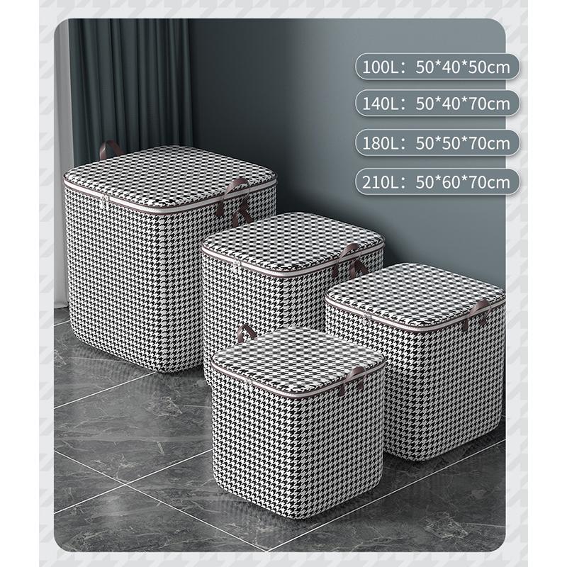 Thickened Quilt Clothes Storage Bag with Zipper Large Capacity Dustproof Quilt Clothes Pillow Organizer Box 100L-180L