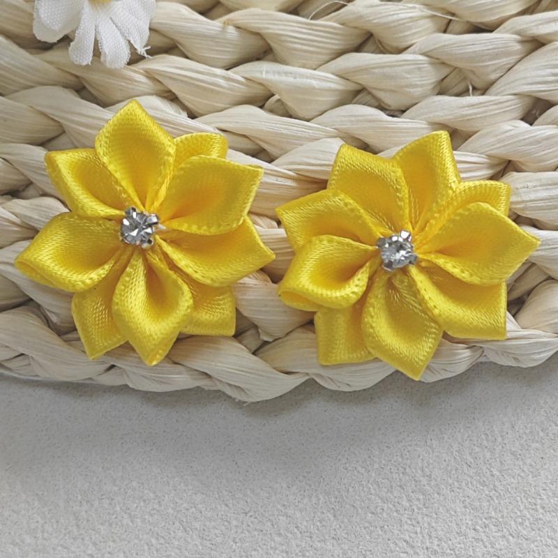 Cm Strass Polyesterband Handgenähte Stoffblume DIY-Accessoire für Kleidung Kopfbedeckung