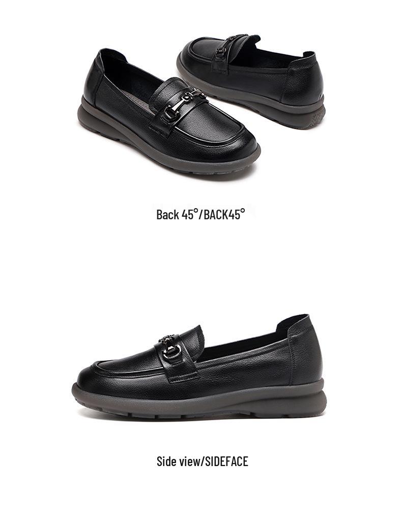 Red Dragonfly Women's Slip-on Loafers: 2025 New Autumn Genuine Leather, Soft Sole, Comfortable Single Shoes.