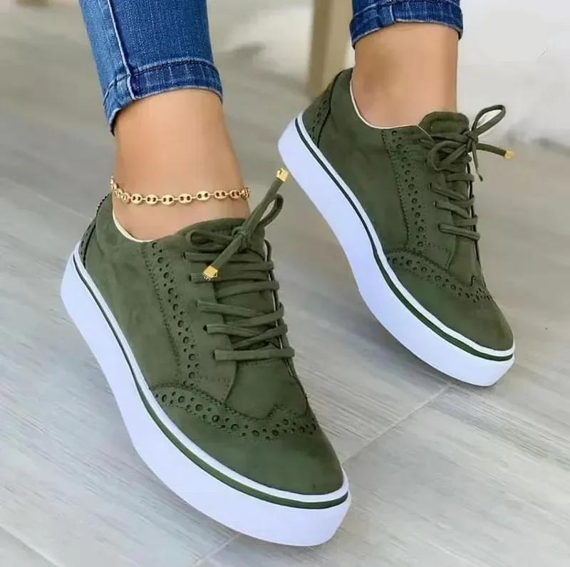 

Large Size 43 Women s Shoes Fashion Casual Platform Shoes Lace Up Sneakers for Women Lace Up Vulcanized Shoe Light Walking Shoes 39 зелений