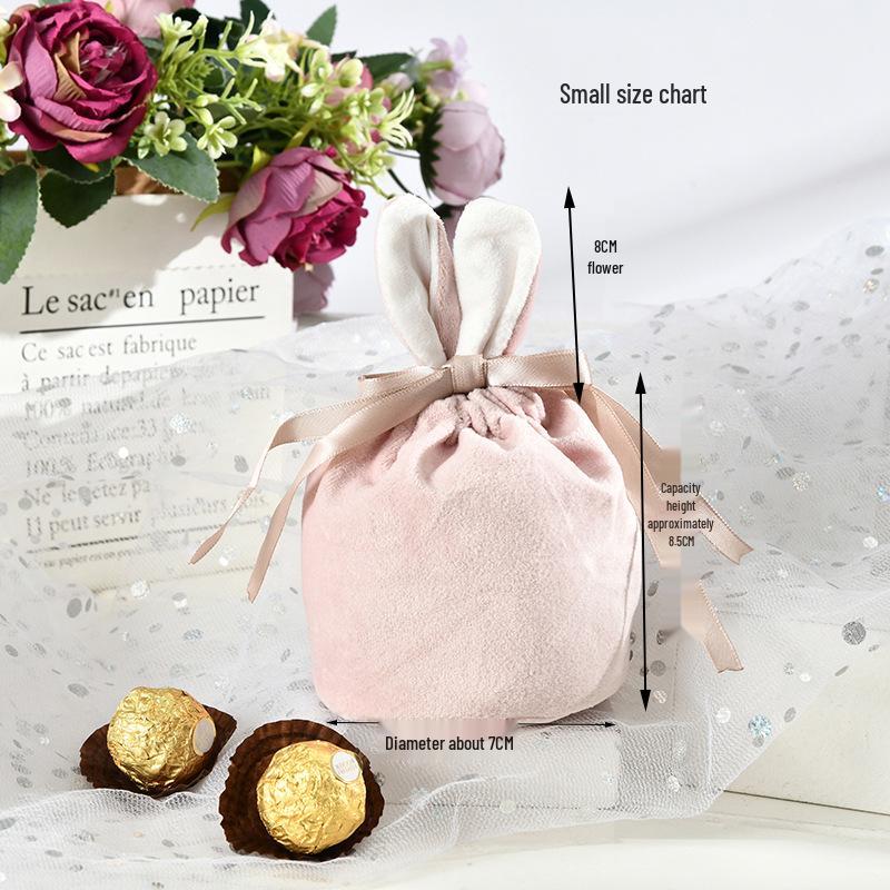 

Easter Bunny Ears Velvet Gift and Candy Bag for Weddings Small Rabbit Velvet 12x9