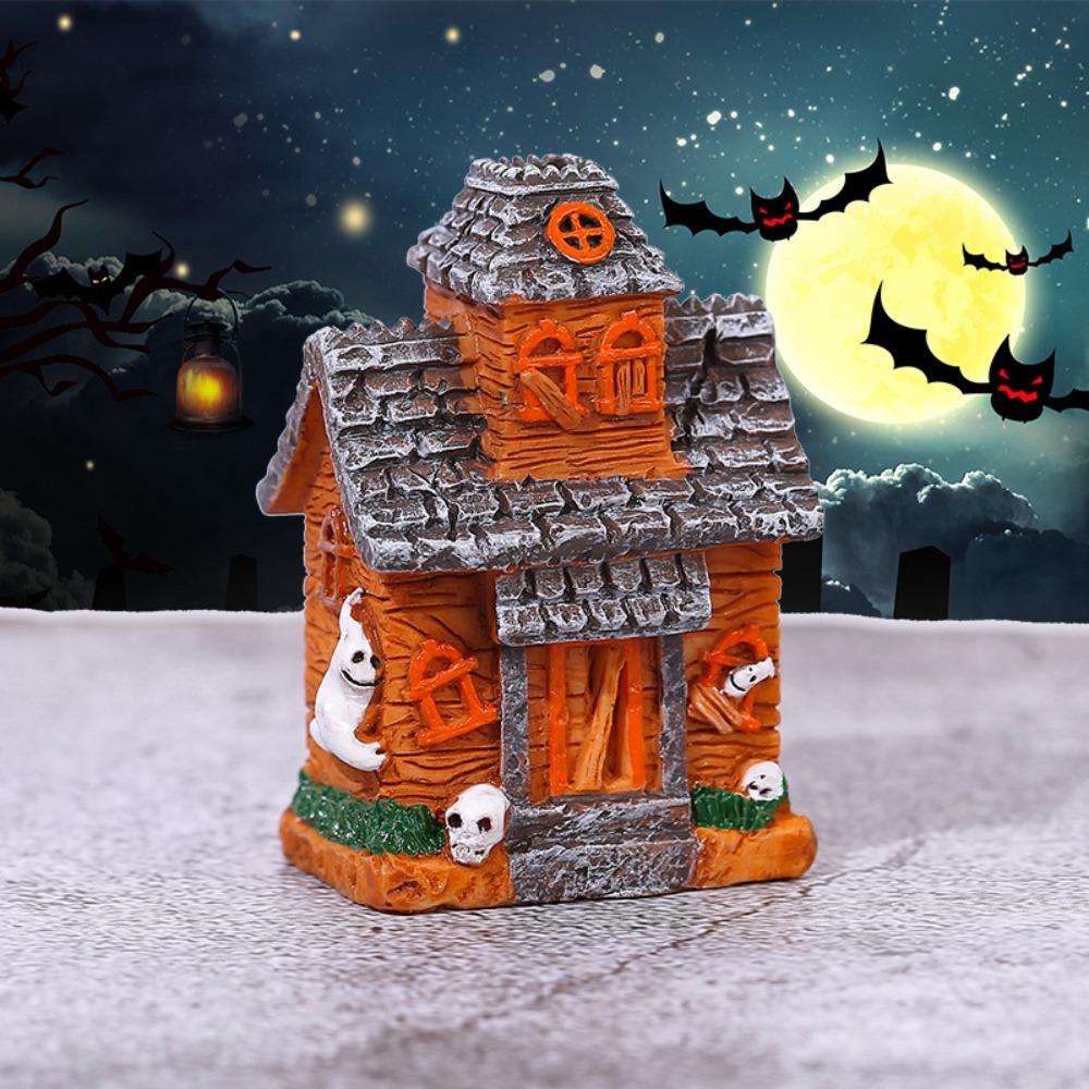 10pcs Resin Miniature Ornaments Halloween Desktop Figurines Cute Village Accessories  Home Bar Decor