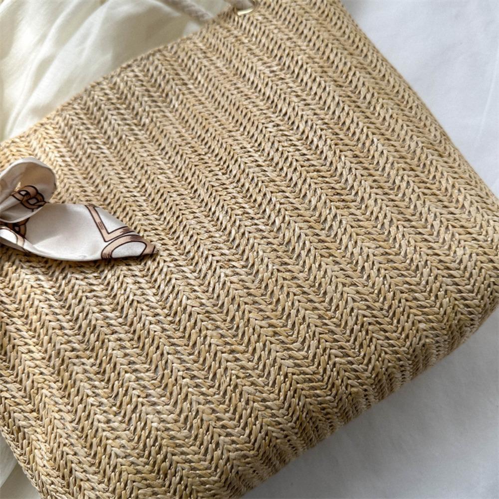 New Summer Straw Bag Shoulder Bag Women Large Capacity Commuting Bag Trendy Tote Bag