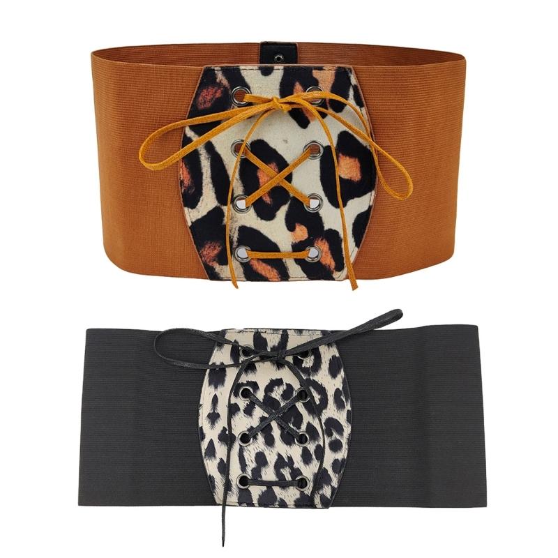 Girls Trendy Waist Belt Leopard Print Costume Underbust Jewelry Waist Body Jewelry for Party Jeans Belt Cowboy Chain