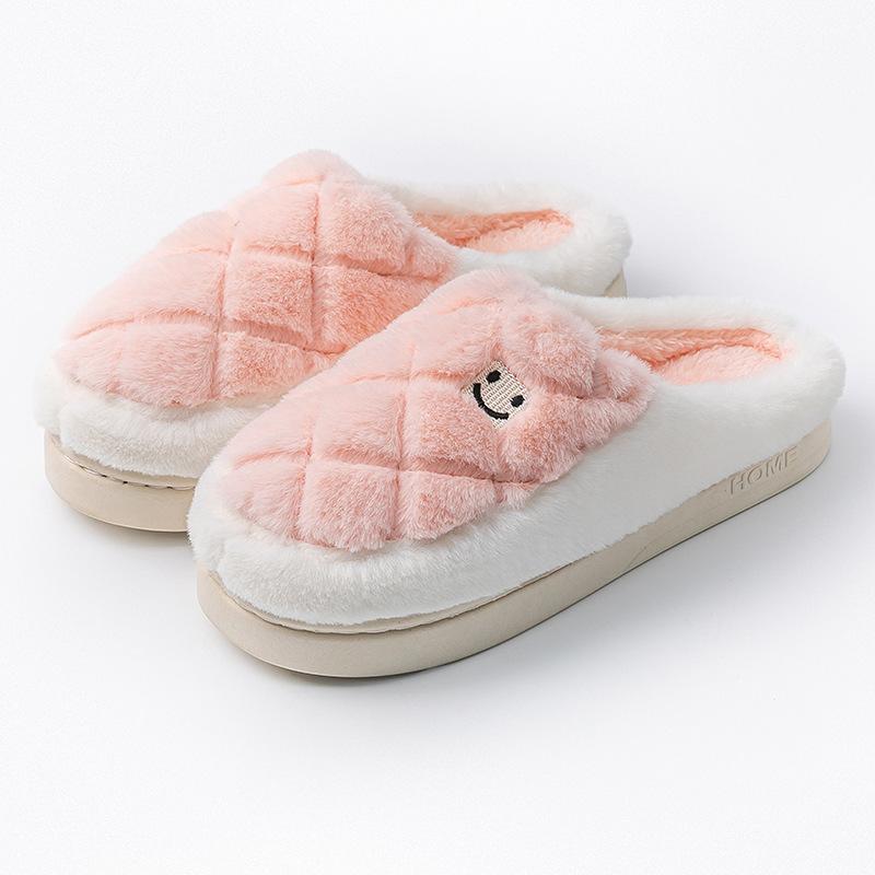 Autumn and Winter New Cotton Slippers Indoor Home Wear-resistant Warm Piled Couple Hair Slippers
