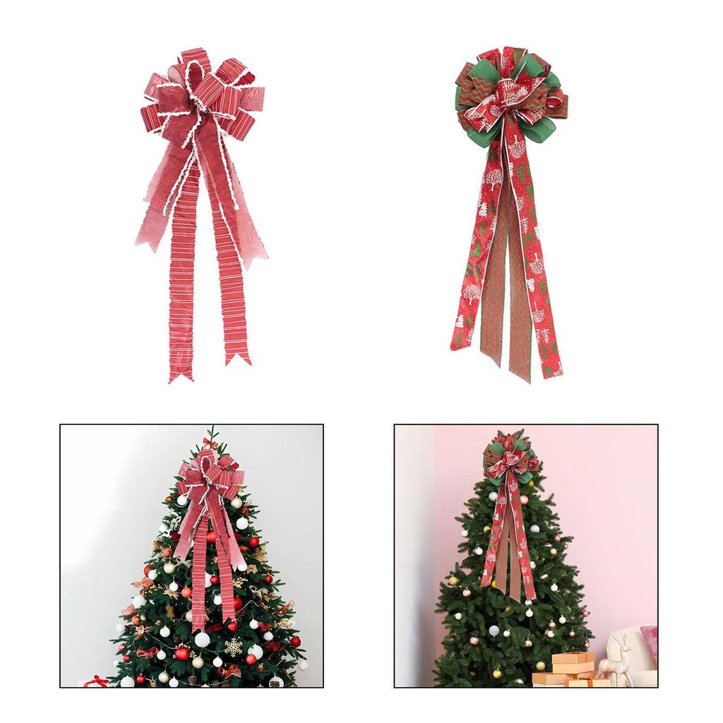 Weihnachtsbaumspitze Schleife Weihnachtsbaumschmuck Dekorative Klassische Weihnachtsdeko Weihnachtsbaumschmuck für Partyzubehör Zuhause