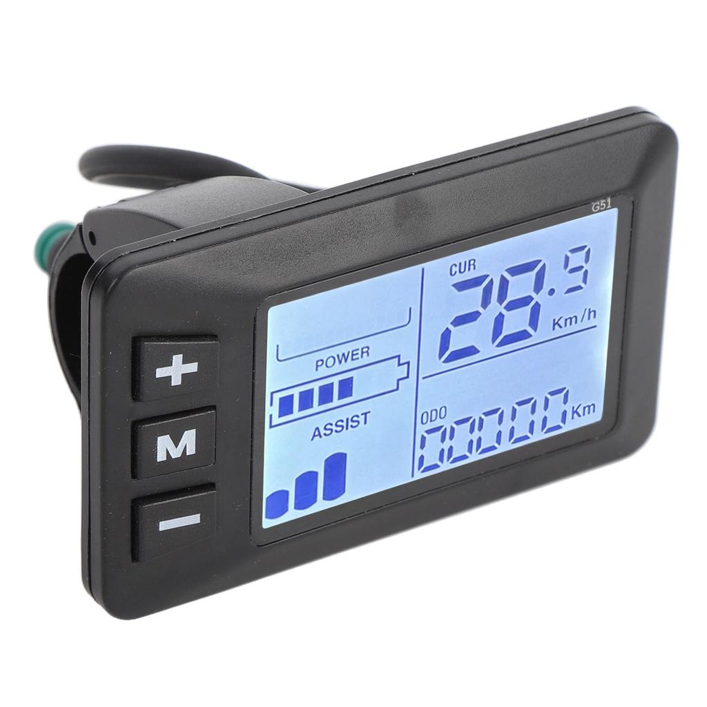 Electric Bike LCD Display Control Panel Bicycle Speedometer Electric Scooter LCD Panel 5-Pin Connector for Fixing