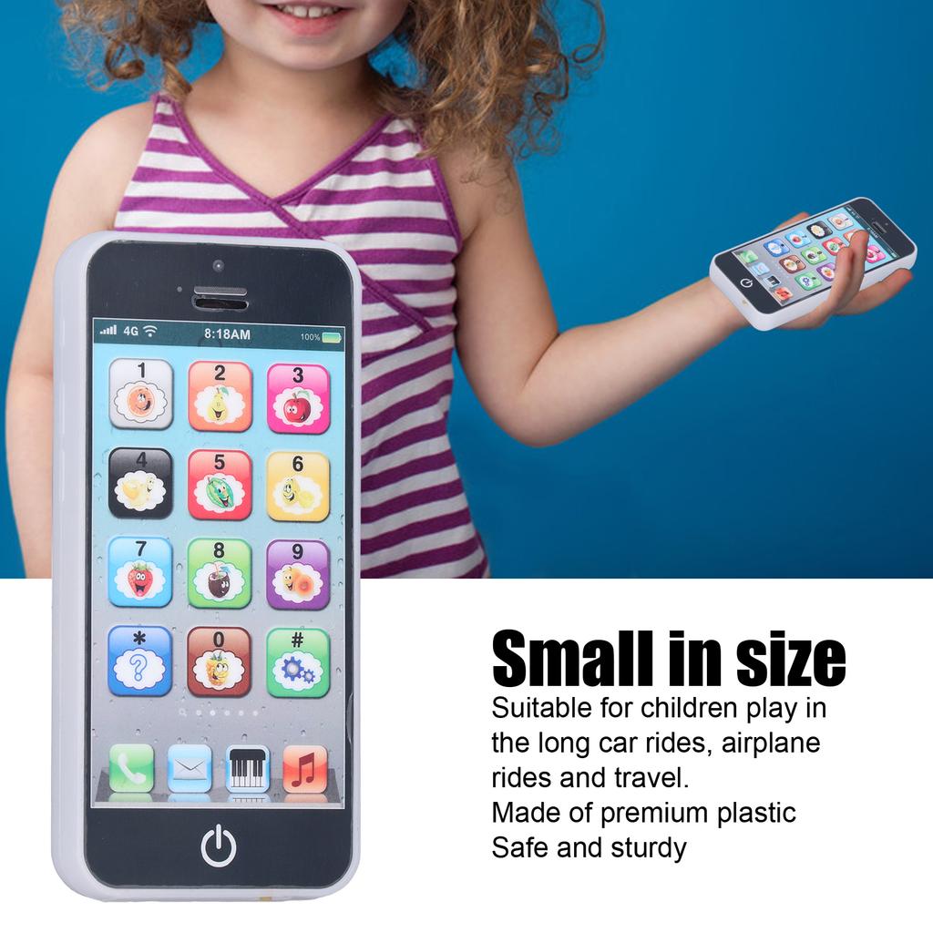 Baby Mobile Phone Toy Simulation Shaped Clr Music Cool Light English Mobile Phone Toy