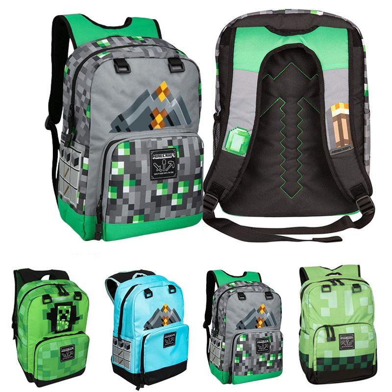 Minecraft Tile Backpack For School And Travel With Quilted Accents And Zip Closure