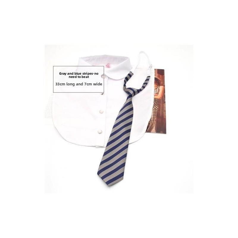 Traditional Polyester Kids Tie With Striped Pattern For School Uniforms