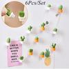 New 6Pcs /lot Mini Cartoon Cactus Magnet Refrigerator Magnet Fridge Magnet Cactus Potted Decor