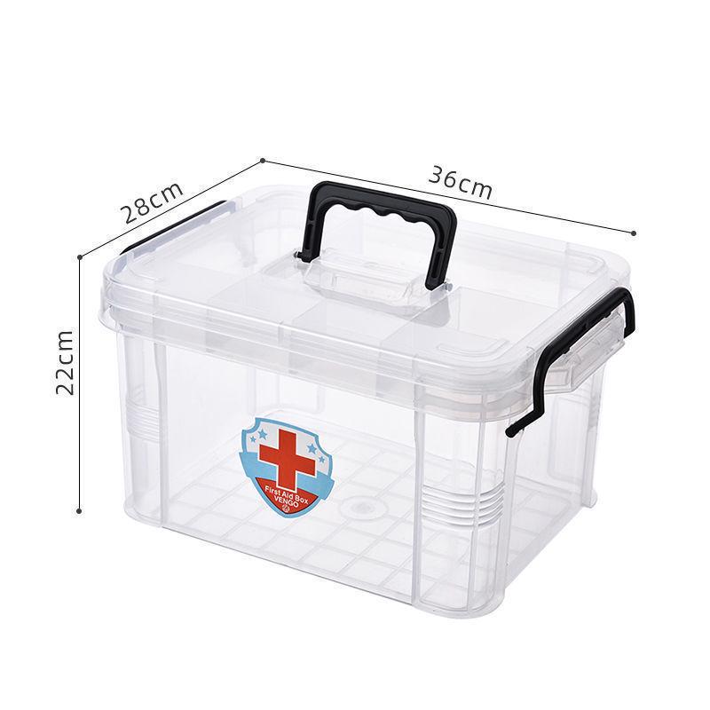 Large Multi-Layer Transparent Family Medicine Box and First Aid Kit