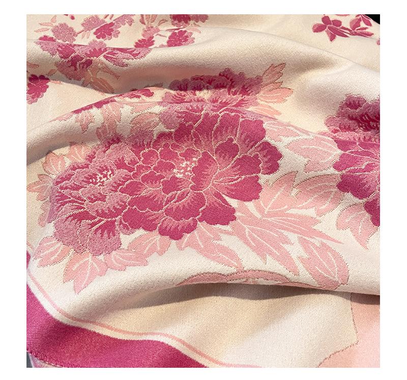 Retro Floral Chinese-Style Imitation Cashmere Shawl for Women - Cozy Winter Office Blanket & Elegant Air-Conditioned Room Scarf for Mothers