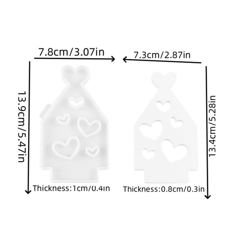 Heart Shape House Silicone Mold Love Houses Concrete Moulds Casting Molds Gypsum Candle Holder Ornaments Resin Mould Home Decor