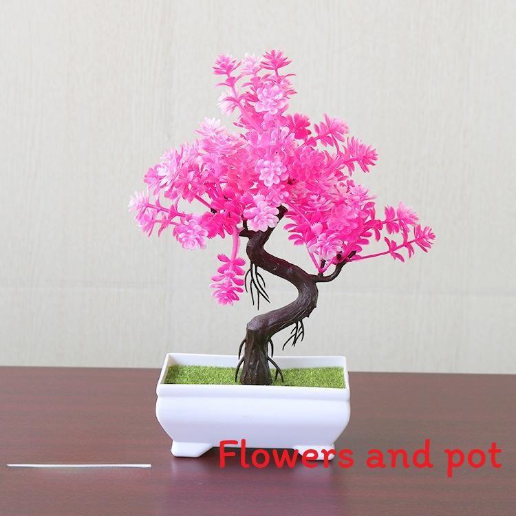 Pine Simulated Trees Artificial Green Plants With Pots Indoor Decoration