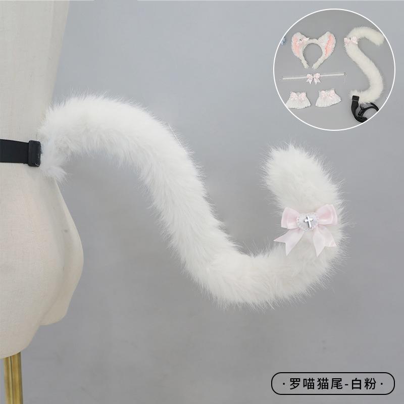 Cosplay Cat Ears Headband Cat Tail Accessories Handmade Cute Cat Girl Beast Ears Hair Accessories Beast Tail Accessories Set