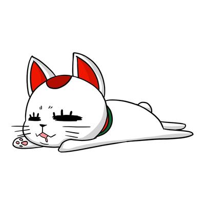 EARLFAMILY 13cm Funny Cartoon Fortune Cat Car Sticker Auto Body Window Fuel Tank Hat Decoration Sticker (B)