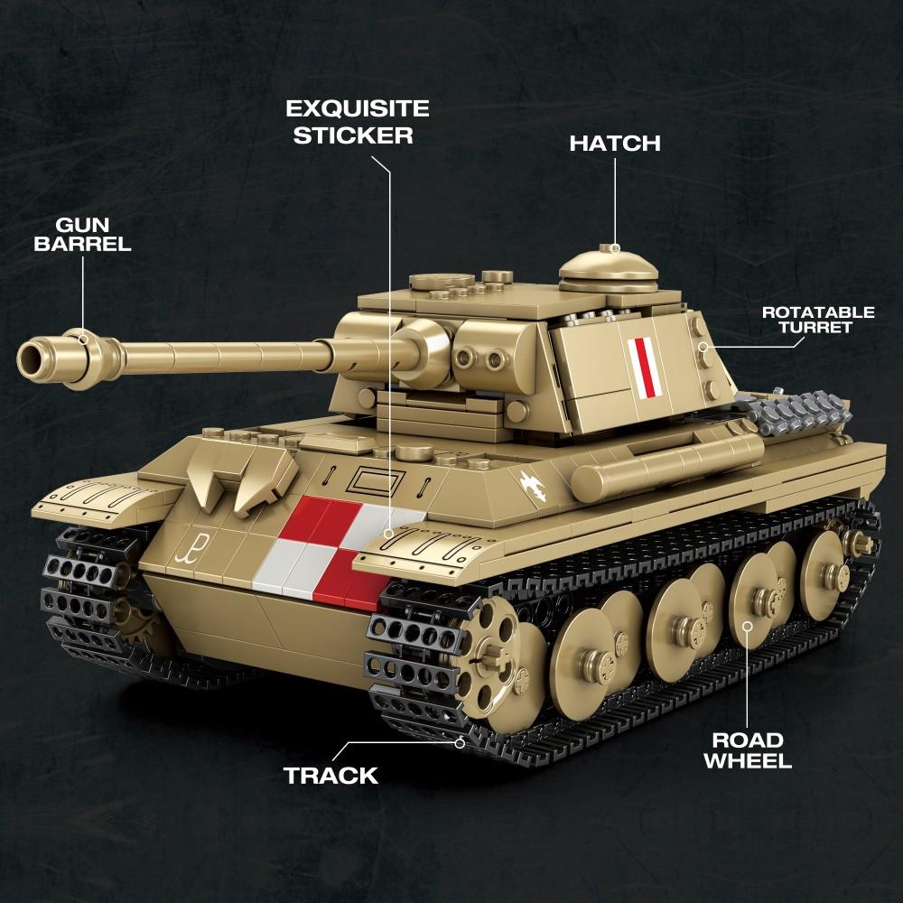 Non-Toxic 969Pcs Pudel Tank Building Blocks 1:23 Scale 360 Turret Military World Of Tanks Series Model Bricks Kids Toys Holiday Gifts
