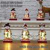Christmas Ornaments Luminescent Wooden Painted Santa Claus Snowman Deer Luminescent Wooden Decorations
