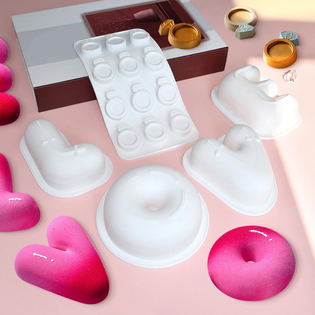 Silicone Letter Rings Shaped Mousse Cake Baking Mold for Valentine's Day Perfect for Chocolates and Candy Making