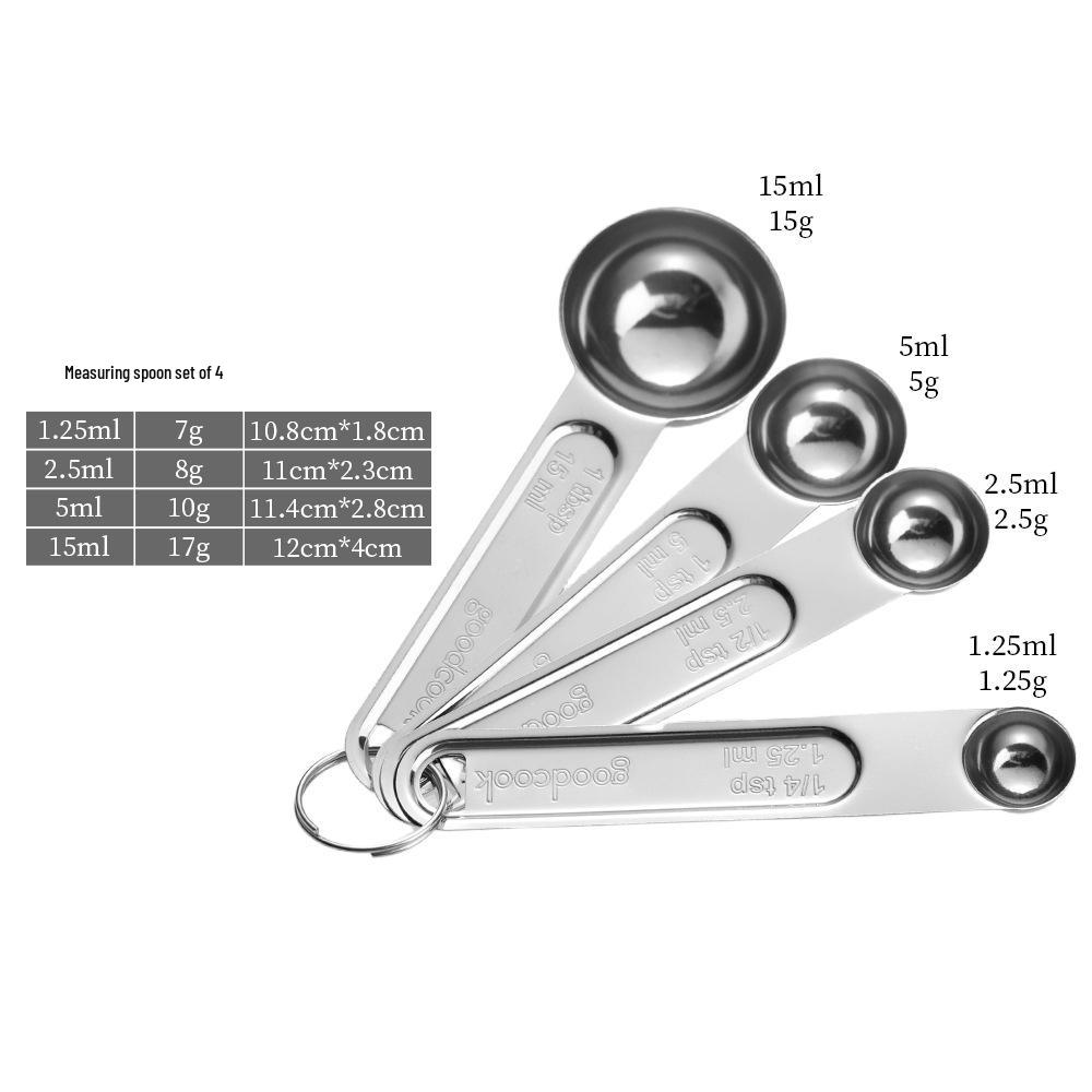 Stainless Steel Measuring Spoon Set for Seasoning, Coffee, Milk Powder, and Tea - Ideal for Baking and Kitchen Use