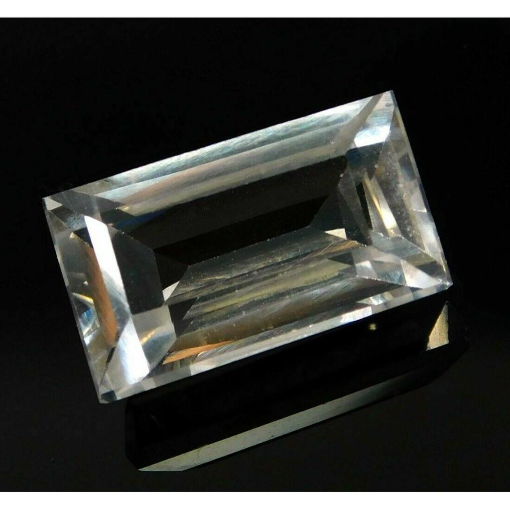 8.23 Ct Natural Sapphire WHITE Emerald Cut Pendant Loose Gemstone CERTIFIED Az-2389494