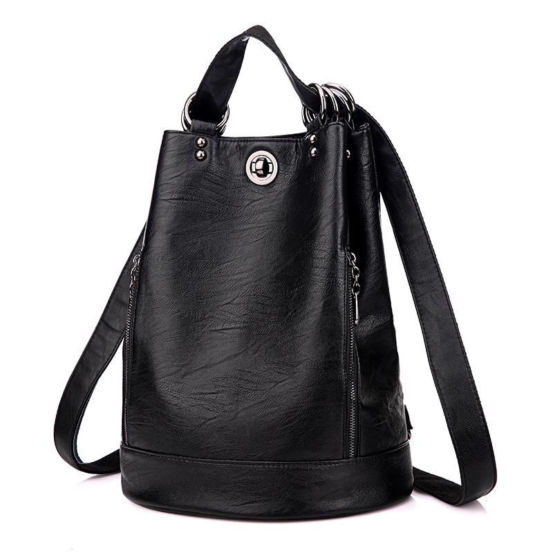 Korean Style Women's Soft Leather Backpack - Large Capacity, Versatile, for Autumn/Winter.
