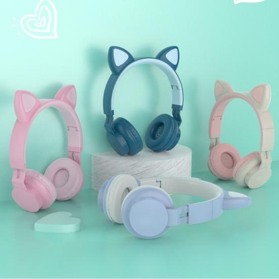 

Выдвижная светящаяся RGB-подсветка в форме милых кошачьих ушей Беспроводная гарнитура для телефона/ПК