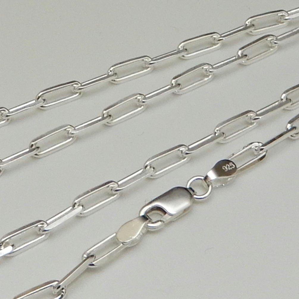 (3.2mm, 50cm length, various thicknesses available) 925 Sterling Silver Hopi Chain Necklace, Men's Silver Chain (50cm, 3.2mm Chain Width)