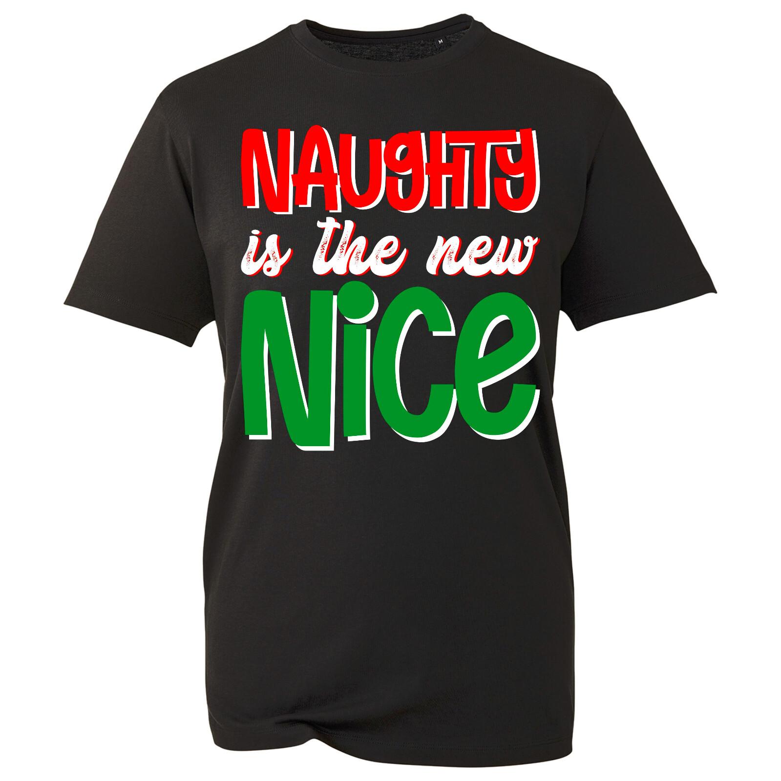 Naughty Is the New Nice T-Shirt Christmas Funny Ugly Xmas Day Gift Unisex Tee L