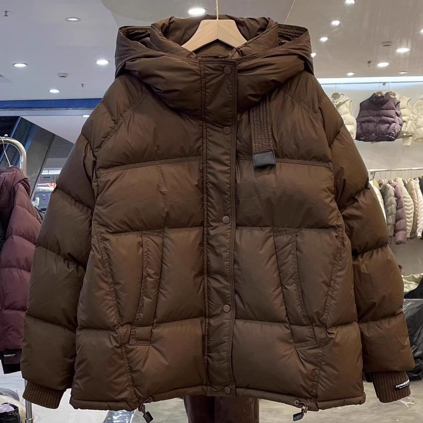 

Модная повседневная высококлассная хлопковая одежда-пуховик женская осенне-зимняя толстая пуховая хлопковая одежда тренд XXL кофейный