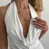 Irregular Design Long Necklace Thin Chain Y-shaped Necklace Tassel Necklace Minimalist Style