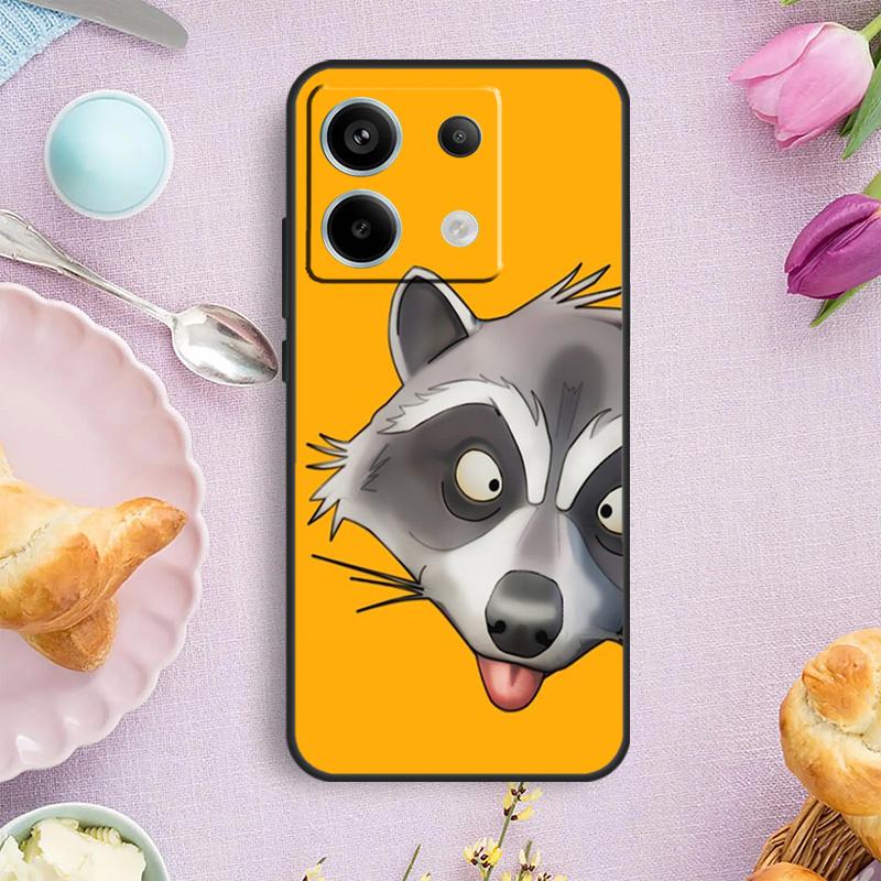 Cute Raccoon Cartoon Case For Xiaomi Redmi Note 12 11 9 10 13 Pro Plus 9S 10S 11S 12S Redmi 12 10 C 9C 13C Cover