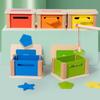 Baby Montessori Color Shape Sorting Toys Wooden Fine Motor Training Sensory Coin Box Magnetic Matching Games Educational Toys