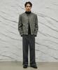 SIGNATURE Wool-Like No-Tuck Wide-Fit Slacks [Gray]