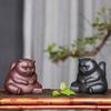 Small Purple Clay Cat Exquisite Animal Figurines Interesting Cat Tea Pet Tea Accessories