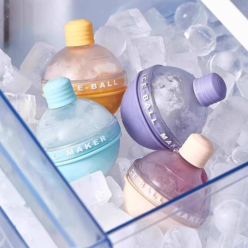 Ice Hockey Mold Silicone Ice Cube Tray for Round Whiskey Spheres