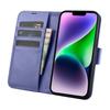 2in1 Leder Flip Case iPhone 14 Plus AntiRFID Brieftasche Hülle Hellviolett