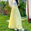 Women's Summer High-Waisted Slimming Loose Cropped Casual Wide-Leg Skort Lazy Puffed Lantern Pants