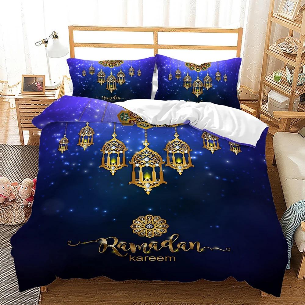 Comforter Ramadan Arabian Night Moon Stars Lamp 3D Bedding Set Queen King Polyester S S