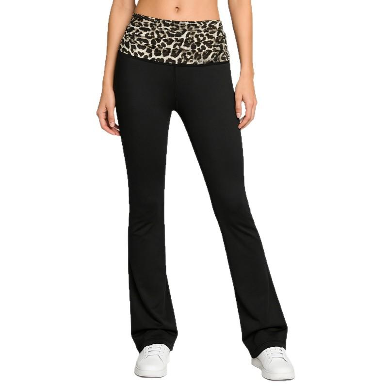 Hohe Taille Leopard Print Yoga Hose Damen Schlanke Passform Bauchkontrolle Po-Lifting Atmungsaktiv Trainingsleggings