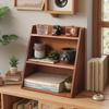 Wooden Retro Desk Organizer: Solid Wood Wall-Mounted Holder for Perfume, Cosmetics, Coffee Cups, and Utensils.