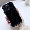 Černý krajkový drážkovaný ochranný kryt na telefon iPhone 14/15/16/17 Pro Max