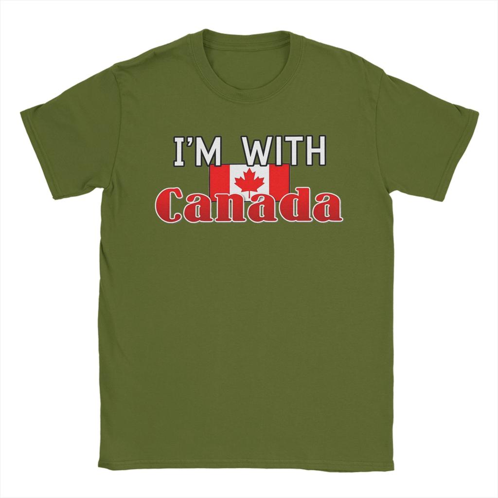 Fashion I'm With Canada T-Shirt Men's Cotton Short Sleeve O-neck Summer Clothing